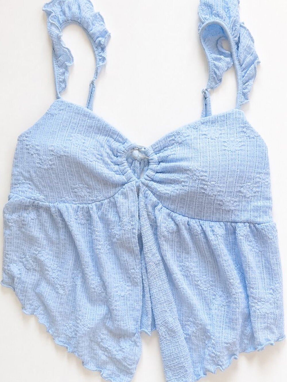 Heart & Hips Baby Blue Eyelet Babydoll Cami Top